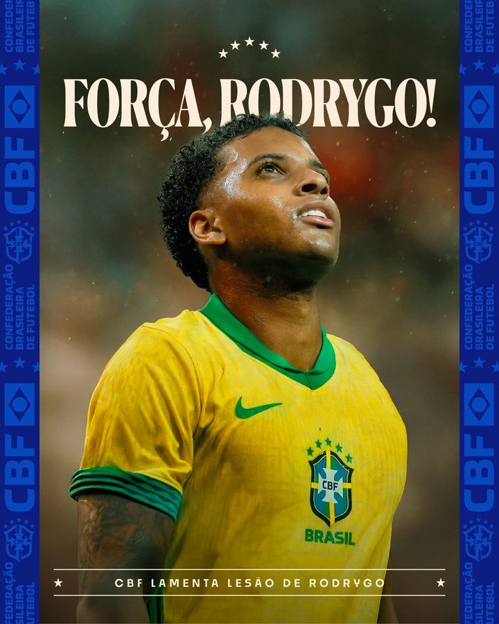 在线体育-将错过世界杯！巴西足协慰问：愿罗德里戈早日康复，尽早重返赛场